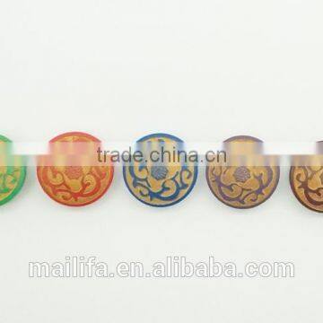 High Quality Fancy Colorful Figure Laser Engraved on Wood Shank Button photo-3