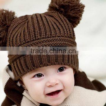 Lovely Toddler Kids Baby Boys Girls Pom Pom Knit Crochet Casual Beanie Hats Cap photo-3