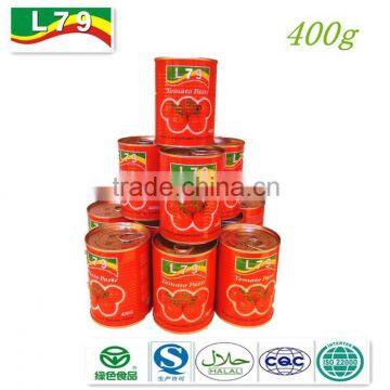 tin (canned) tomato paste 28-30% Brix 400g*24tin/ctn factory from China