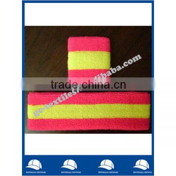 Alibaba gold supplier cheap cotton terry sport sweatband headband wristband