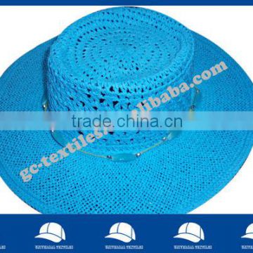 blue girl straw hat