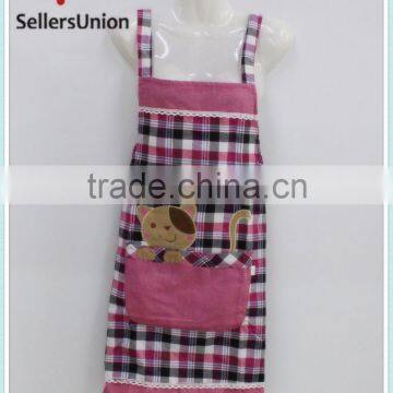 No.1 yiwu commission agent wanted Best Selling Grid Cotton Cooking Apron