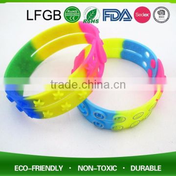 Durable Silicone Custom Logo Silicone Bead Bracelet