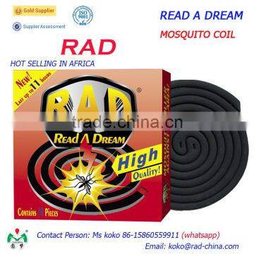 Top Selling RAD Read A Dream Manufacturer Africa Market Smokeless Coil Micro Smoke No Smoke Black Mosquito Coil Repellent photo-2