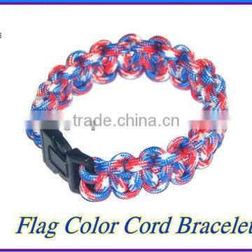 Flag Color Cord Woven Bracelet