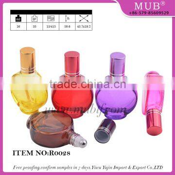 R0028 roll bottle glass bottle aluminum perfume bottle wholesale