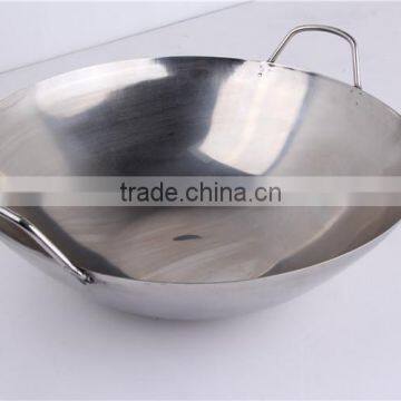 Machine Made Wok Round Big Stainless Steel Korea King Wok