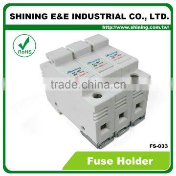 FS-033 600V DC AC 32A 3 Pole 10x38 Cylindrical Fuse Holder photo-3
