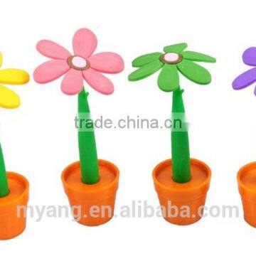 Whloesale Promotional Silicone Flower Ball Pen With Pot ,advertising Ball Pen photo-4