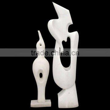 White Marble Stone Abstract Statue Carving