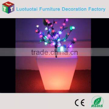 Waterproof Color Changing Led Lighted Flower Pot for Outdoor