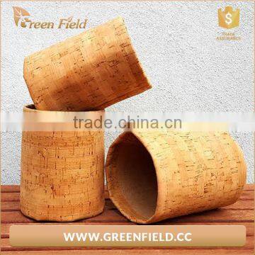 Cork Leather Storage Basket Fabric Rustic Style Organizer Flower Storage Bag photo-3