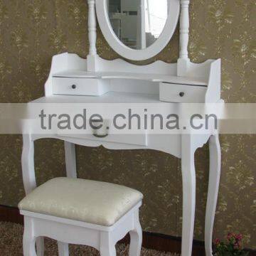 wood vanity dresser with mirror/antique vanity dresser with mirror/ K/D Dressing Table with Chair/White Dresser