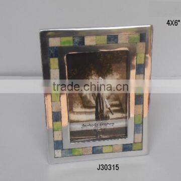 Aluminium Photo Frame with Mirror polish three tone Bone mosaic