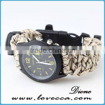 Multicolor Wholesale Firestarter Survival Paracord Watch Bracelet for Outdoor photo-4