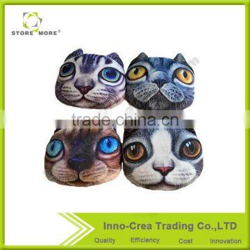 3D Plush Cat Head Shape Pillow Car Sofa Chair Back Cushion