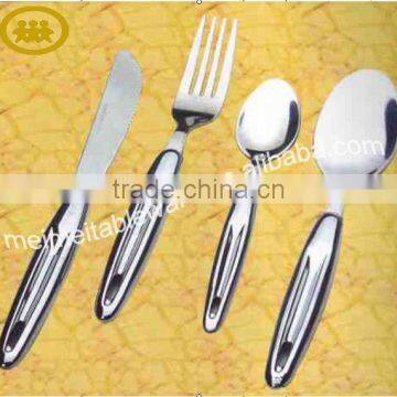 Chrome handle camping tableware