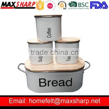 Set of 4 Canister With Wooden Lid photo-2