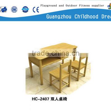 (HC-2407) Preschool double desk and chair, children desk and chair