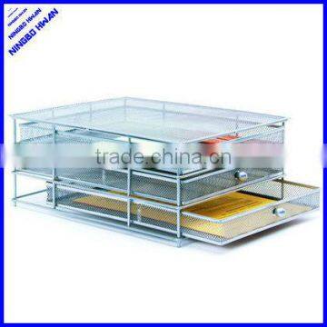 2013 best selling 3 tier office metal mesh desk filing cabinet tray