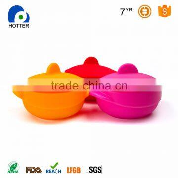 Customized colorful FDA food grade silicone bowl with lid