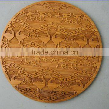 Laser Engraved Cut Bamboo Coaster photo-3