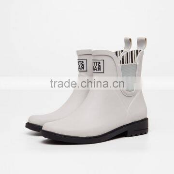 grey upper black outsole with customized logo martin chelsea martin shoes fashion ankle rain shoes water shoes rubber welly