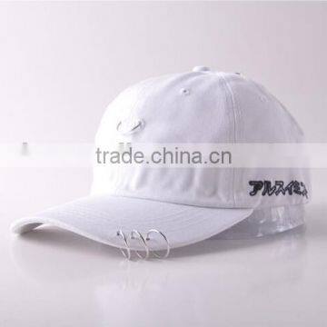 Clearance Sale Hip Hop Unisex Solid Ring Safety Pin Curved Hats Baseball Cap Men Women Snapback Caps Sport Casquette photo-5