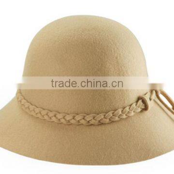 Custom Fashion Braid Tassels Broad-brimmed Fedora Wool Hats