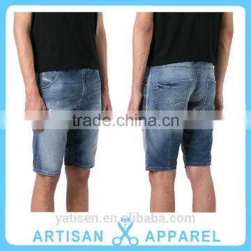 Wholesales mens custom straight ripped denim short jeans shorts pants