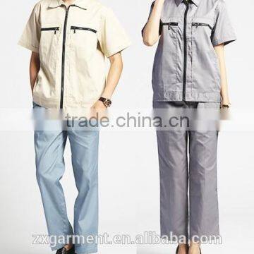 2016 OEM customized unisex garage overall uniforms short sleeve workwear