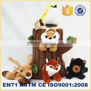 plush pet house toy tree hole plush squeaky pet toy