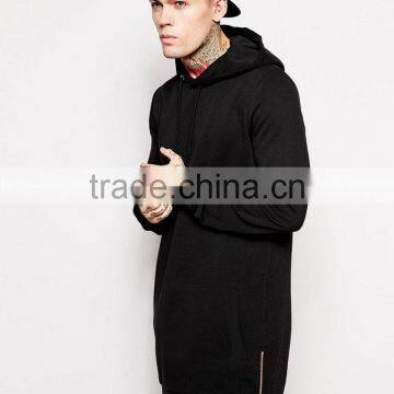 2016 Custom Blank Cotton Long Sleeve Men Hoodies with Side Zipper