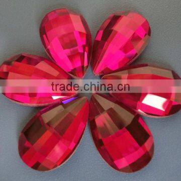 Flat back light siam Tear drop crystal Stones for Jewelry Making