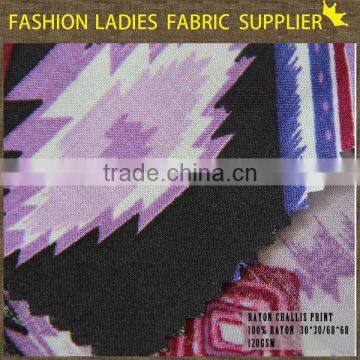 shaoxing cichengtex printed rayon fabric for lady