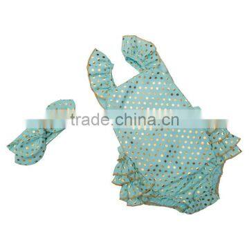 Gold Polk Dots Baby Romper Fancy Flower Kids Toddler Rompers Casual Baby Clothes Girls