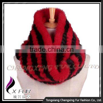 CX-S-170C 2017 Winter Fashion Accessories Knitted Snood Scarf Mink Fur Scarf