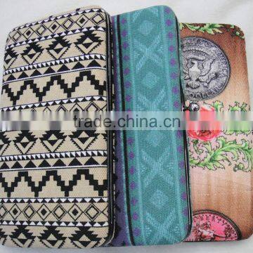 Fashion new hot popular cotton canvas card wallet for girls