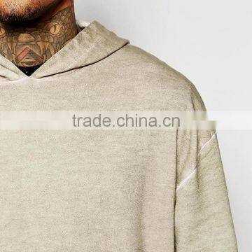 Hot Sale Plain Hoodies no Pocket Blank High Quality Loose Fit Mans Hoodies photo-3