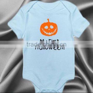 Halloween Children Cotton Orange Pumpkin Pattern Newborn Baby Unisex Bodysuit Romper photo-2