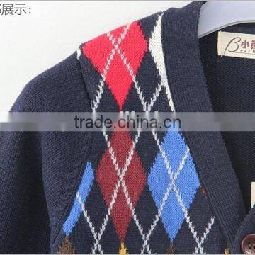 British Style Argyle Boys Knitwear Cardigan photo-3