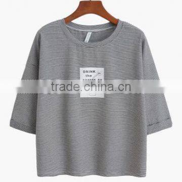 2017 Letters Contracted Comfortable Round Collar Cotton Short Sleeve T-shirt photo-3