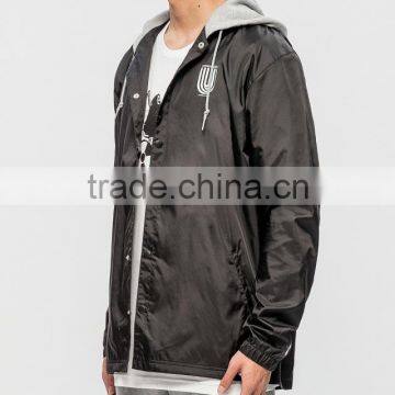 Custom Plain Men no Zipper Hoodie Lightweight Windbreaker Jacket photo-2