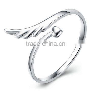 F20055N New Design Ladies Finger Ring Cheap Silver Angel Wings Ring
