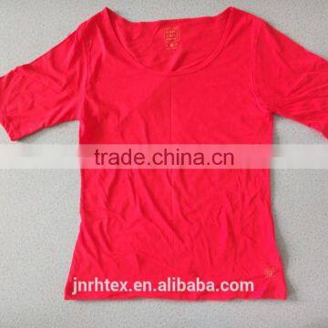 Stock Blank CVC Tshirts no Lable,lady t Shirt for Hotsale photo-4