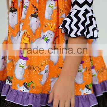Girls Fall Boutique Dress Kids Halloween Ruffle 3/4 Sleeve Dress photo-3