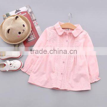 S33419W Shirts for Girls Blouse Cotton White Lace Flower Shirts photo-4
