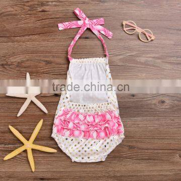 S33630W Kid Girl Flower Romper Cotton Floral 2017 Summer Jumpsuit photo-3