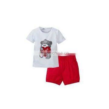 2016 cotton baby boys and girls clothing Suits Winnie printed T-shirts short Pants Sets