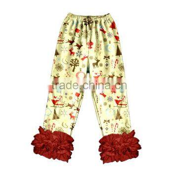 China Wholesale Girls Pants With Ruffle New Model Girls Pants With Floral Printing photo-6